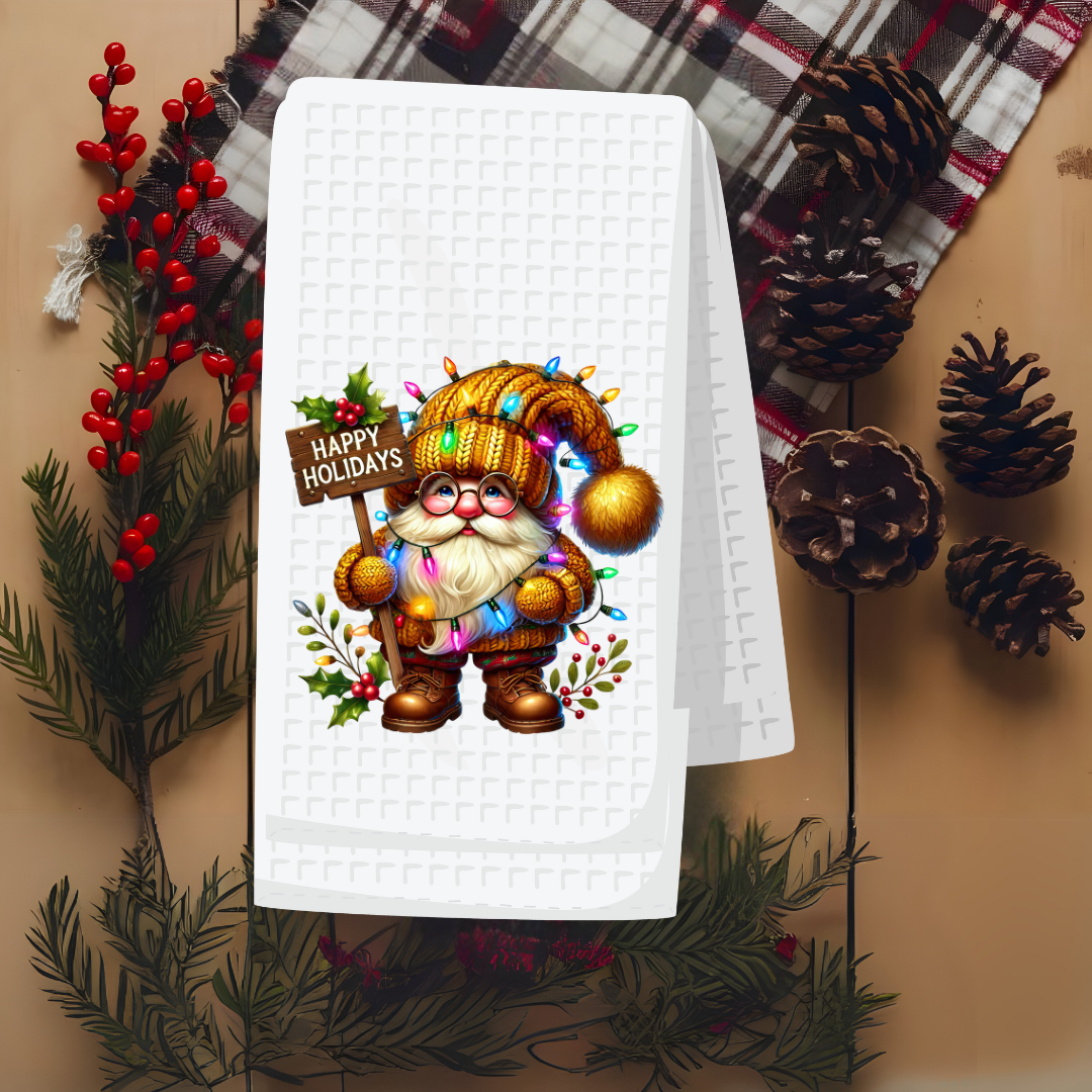 Gold Gnome Happy Holidays