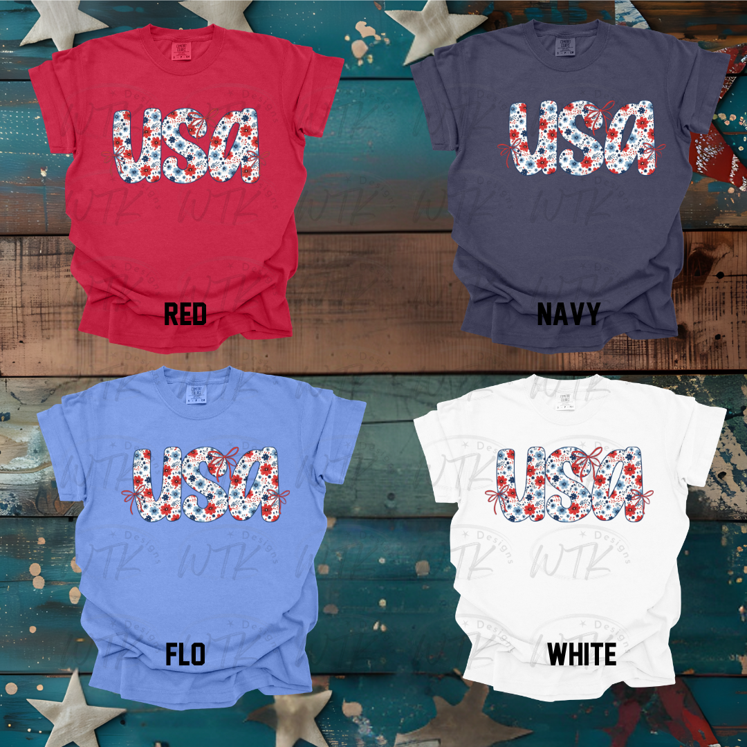 USA Floral CC Tee