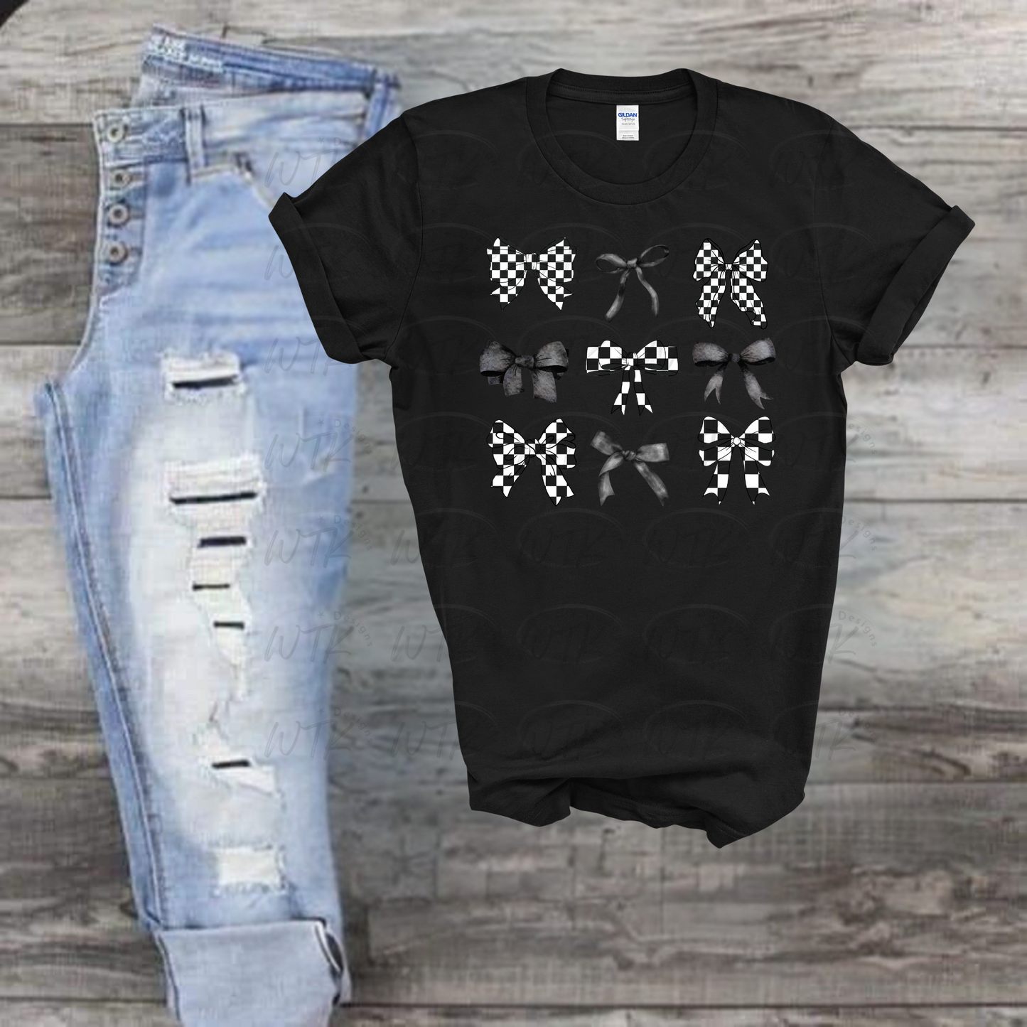 Checker Bow on Tee