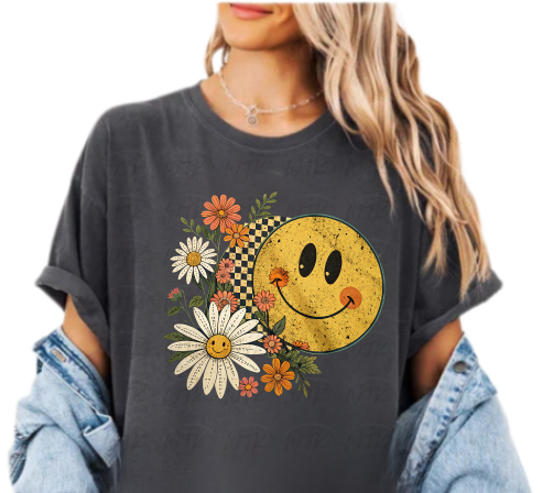 Floral Fall Smiley Face CC Tee