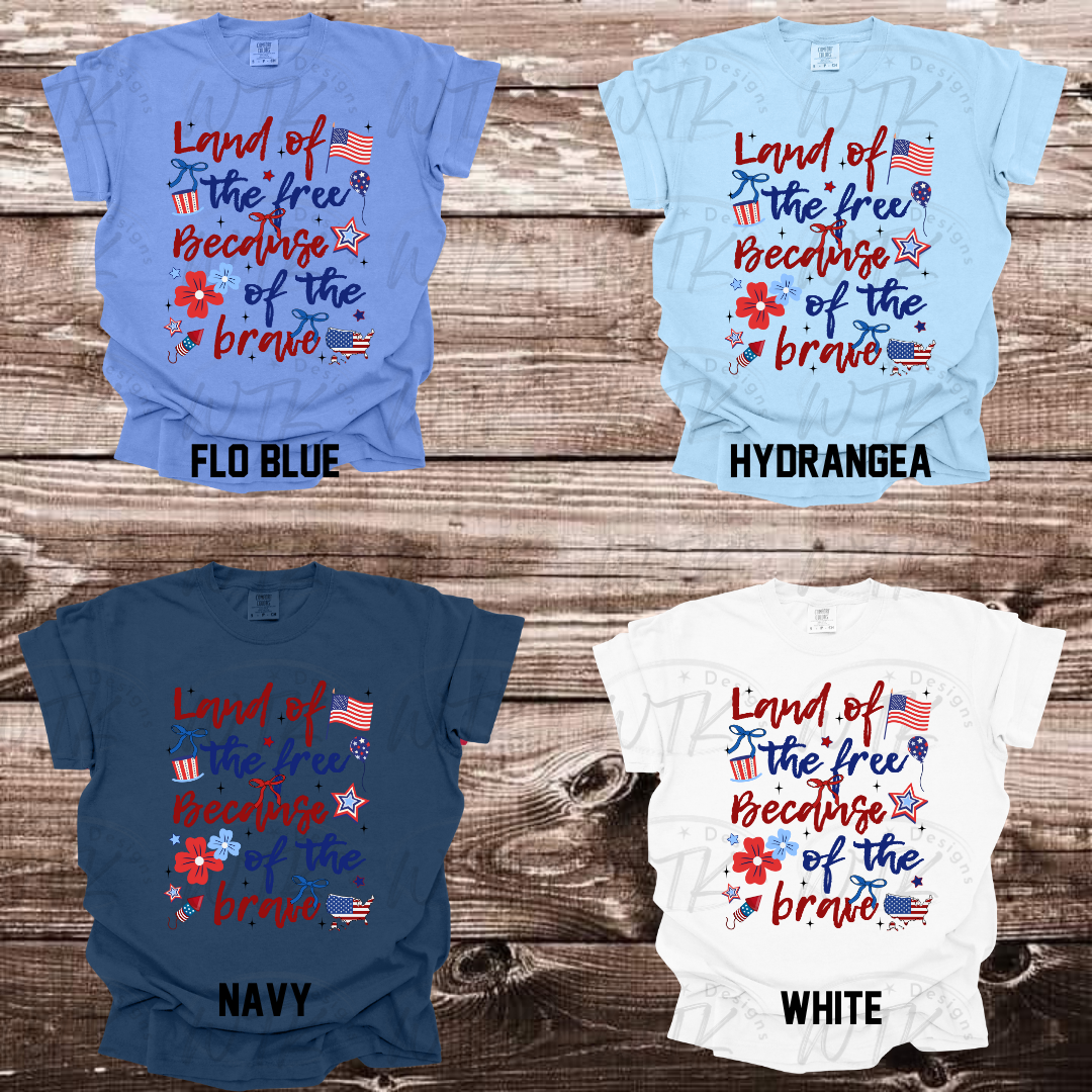 Land of the Free Because of the Brave CC Tee