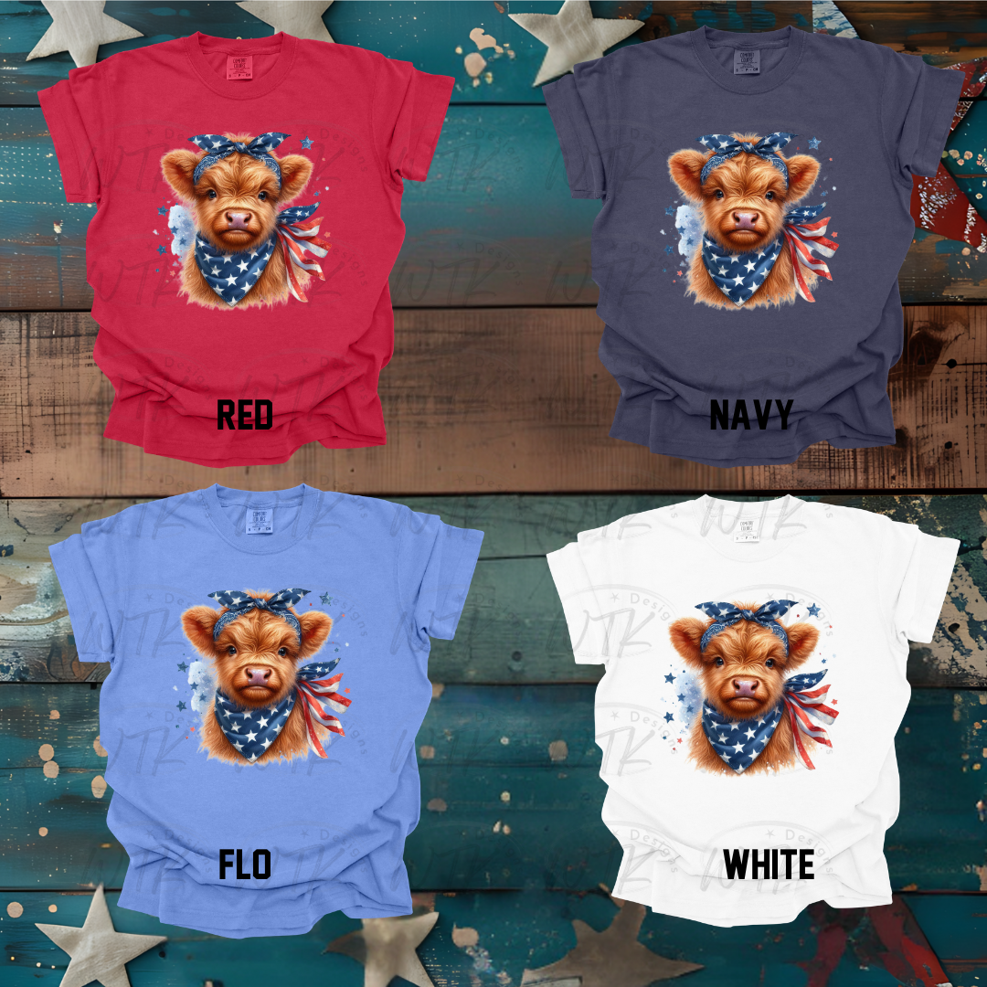 Patriotic Highland CC Tee