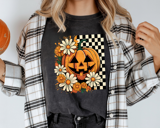 Floral Fall Pumpkin 2 Mineral Wash