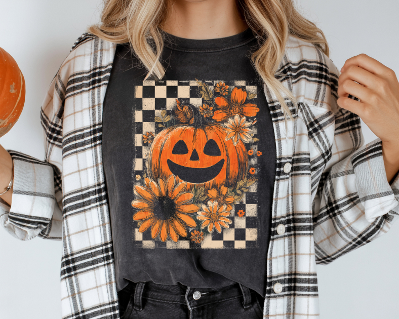 Pumpkin Floral Vintage Mineral Wash