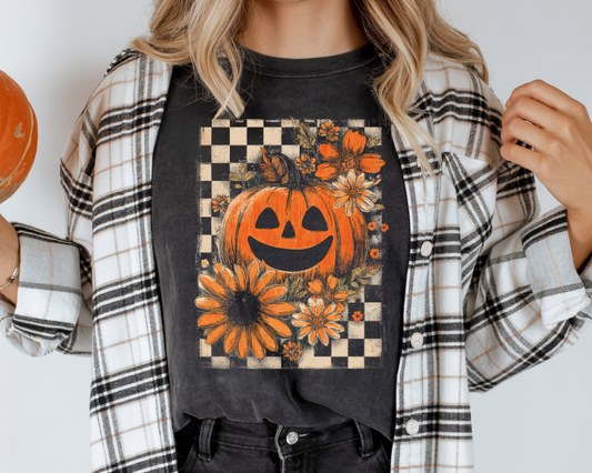 Pumpkin Floral Vintage Mineral Wash