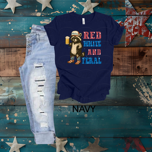 Red Whit Feral CC Tee