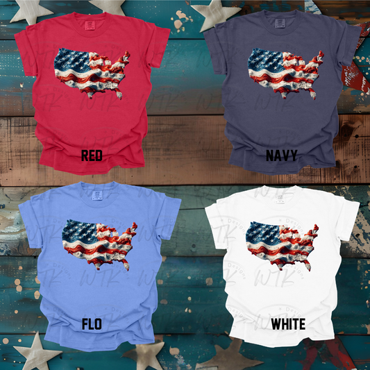 Watercolor USA CC Tee