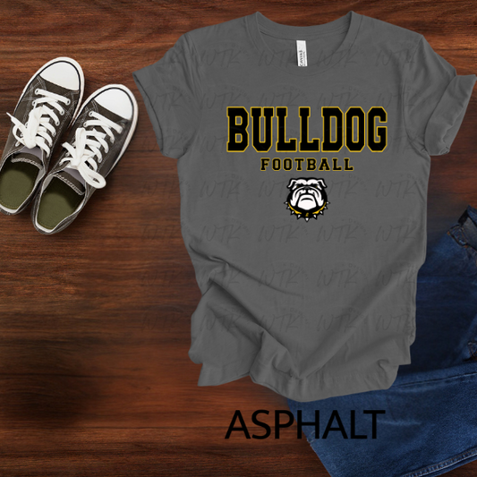 Bulldog Fooltball Black With Yellow Outline