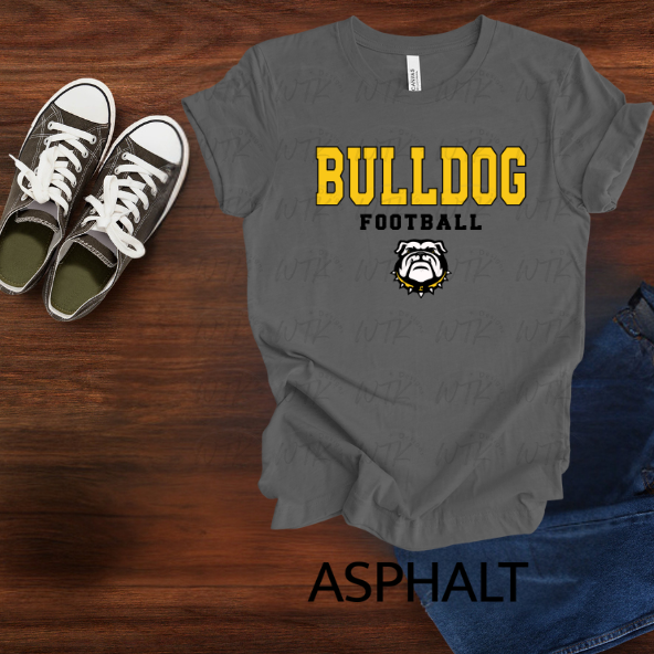 Bulldog Fooltball Yellow With Black Outline