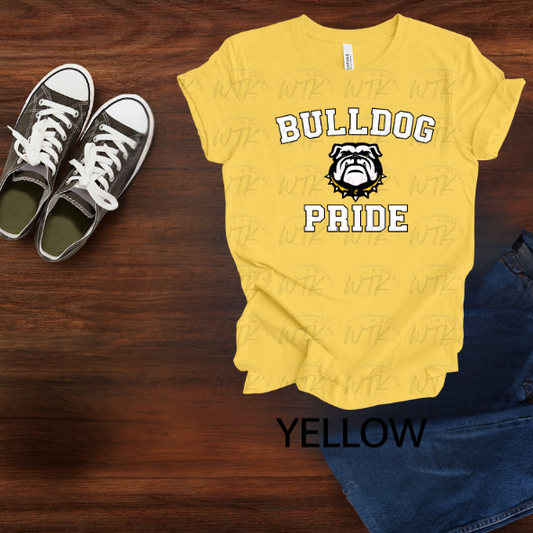 Bulldog Pride White Font black outline