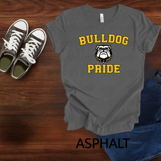 Bulldog Pride Yellow Font With Black Outline