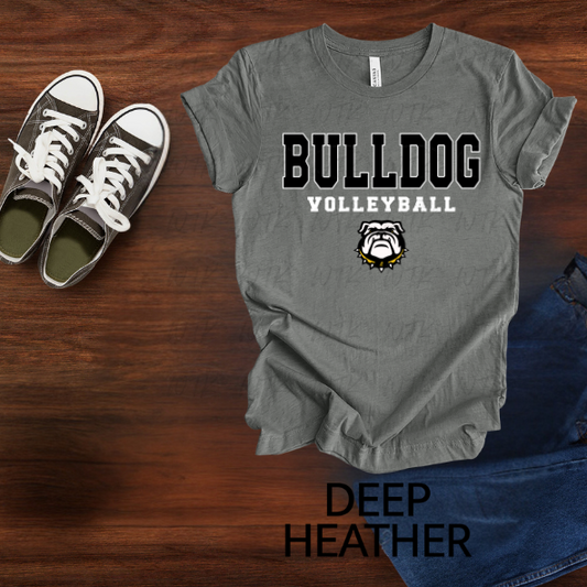 Bulldog Volleyball Black with White Outline
