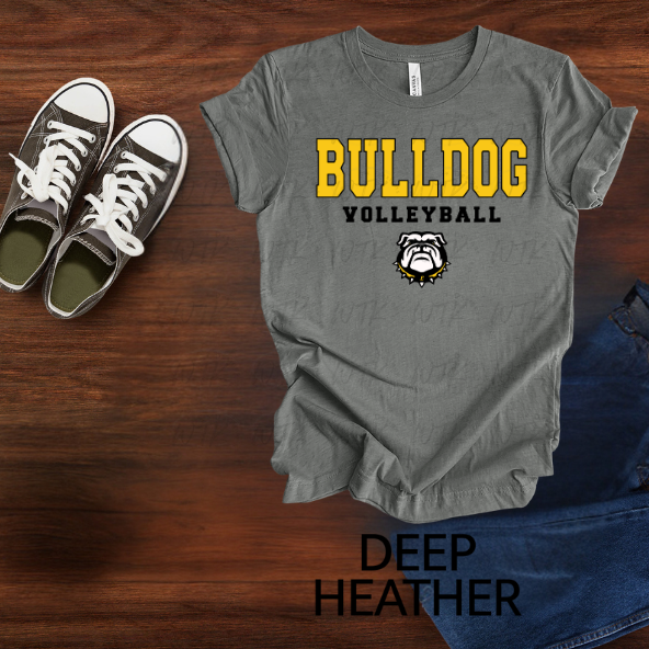 Bulldog Volleyball Yellow with Black  Outline