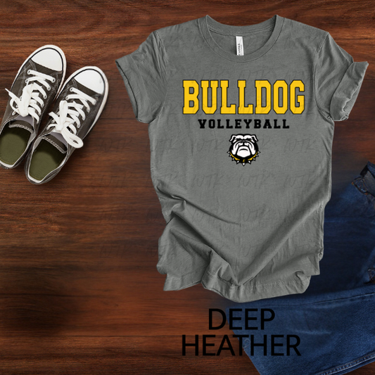Bulldog Volleyball Yellow with Black  Outline