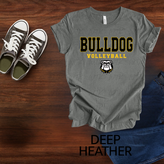 Bulldog Volleyball Black with Yellow  Outline