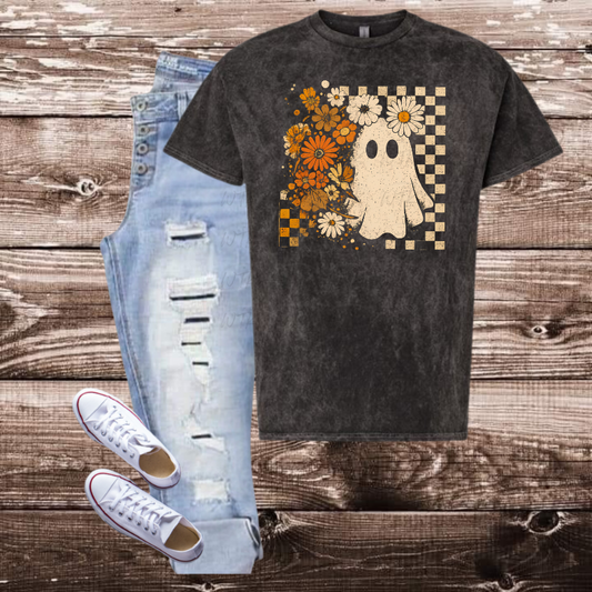 Fall Floral Ghost on Mineral Wash