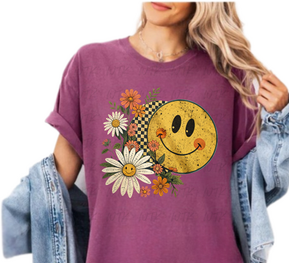 Floral Fall Smiley Face CC Tee