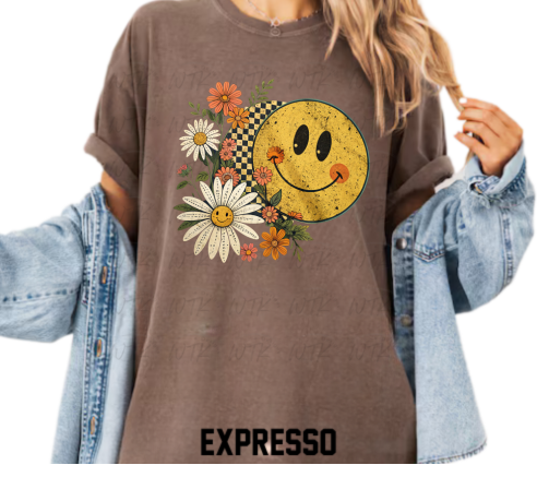 Floral Fall Smiley Face CC Tee