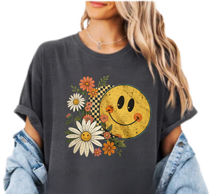 Floral Fall Smiley Face CC Tee