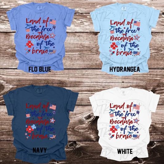 Land of the Free Because of the Brave CC Tee