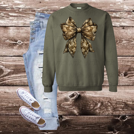 Camo Bow on Crewneck