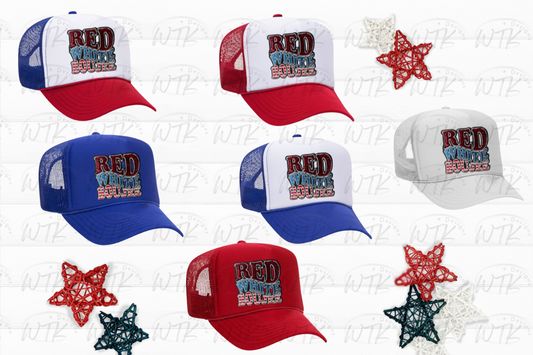 Red White Boujee Patch Hat