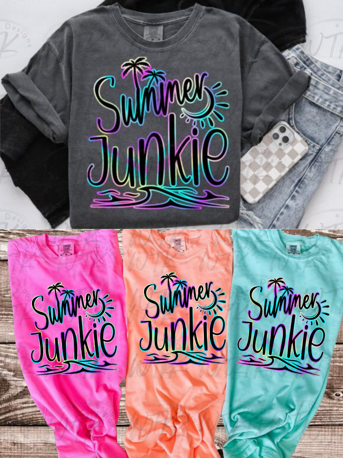 Summer Junkie Neon Comfort Colors Tee